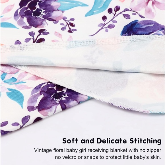 Newborn Baby Swaddle Blanket Beanie hat and headband set - Picture 8 of 10